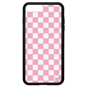 Pink checker wildflower case IPhone 6/7/8 plus